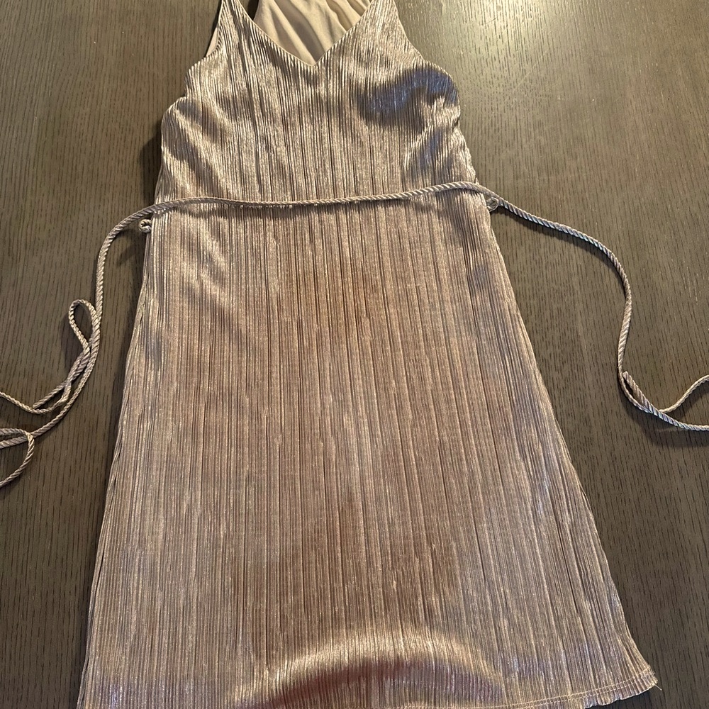Elegant Silver Sleeveless Dress